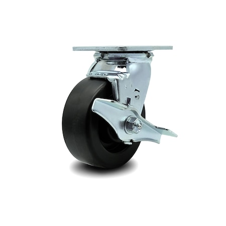 Service Caster 5 Inch Polyolefin Swivel Caster with Ball Bearing and Brake SCC-30CS520-POB-TLB